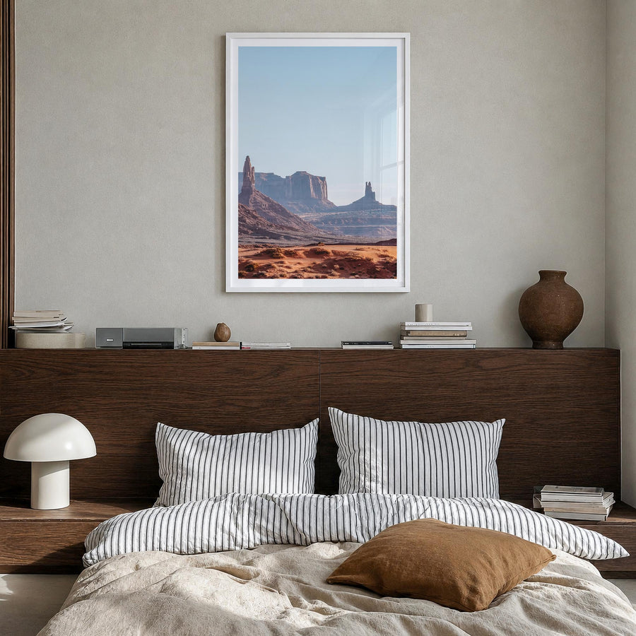 Utah no. 1 colorful photo poster of United States – vertical wall art in white wood frame with white border, hanging on wall