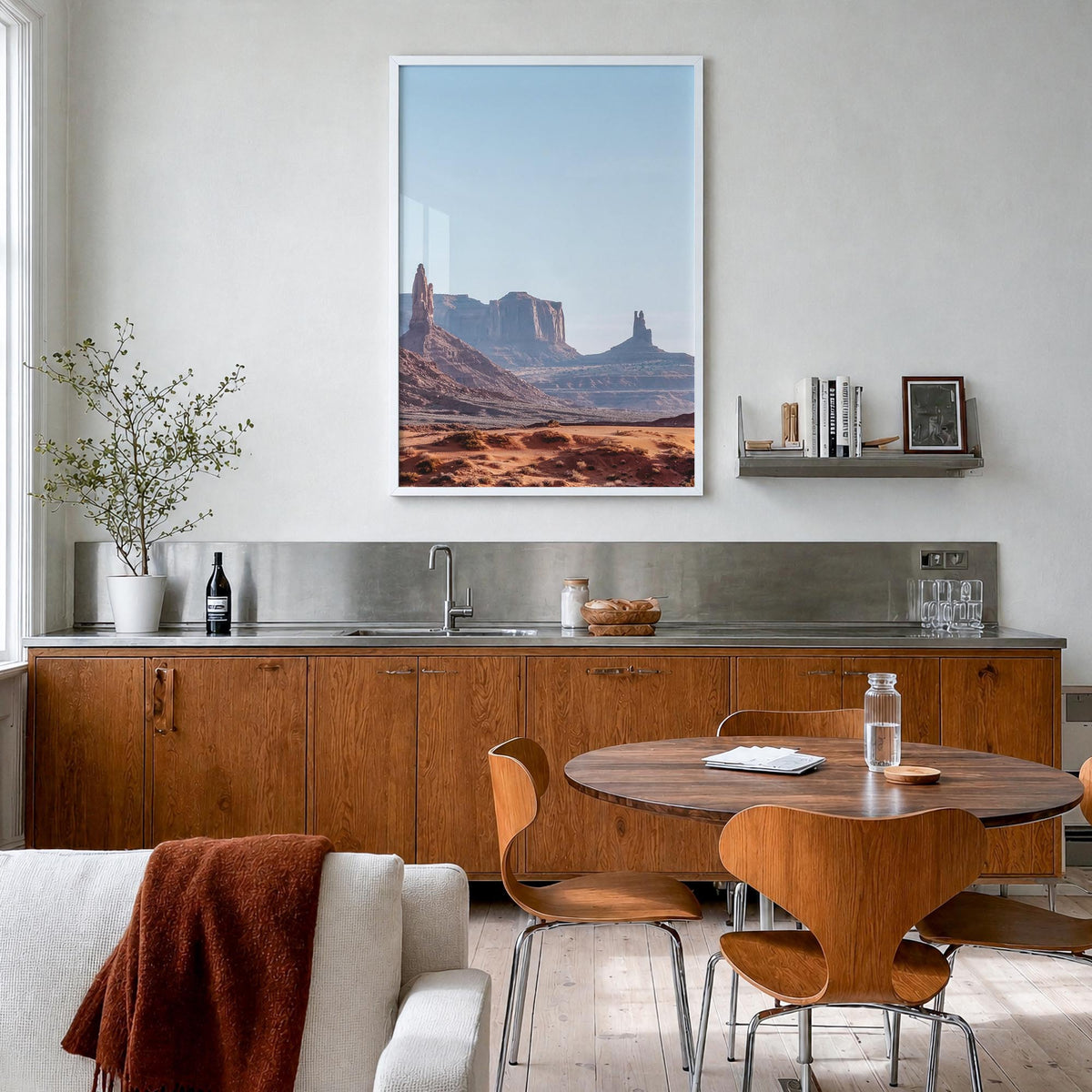 Utah no. 1 colorful photo poster of United States – vertical wall art in white wood frame, hanging on wall