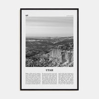 Utah No 2 Poster Black Wood / 8x12 in Nbourhood Travel B&W Poster