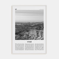 Utah No 2 Poster White Wood / 8x12 in Nbourhood Travel B&W Poster