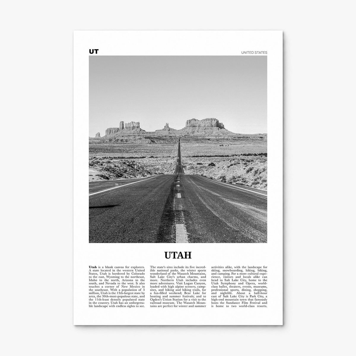 Utah Newspaper No 1 Poster, print only (unframed)