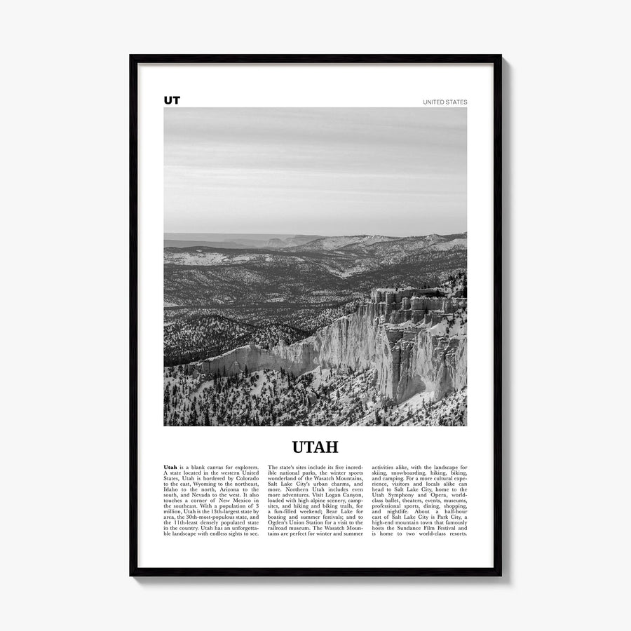 Utah Newspaper No 2 Poster, framed poster mockup