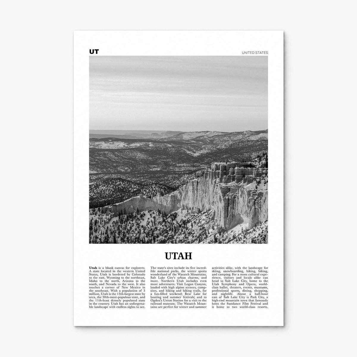 Utah Newspaper No 2 Poster, print only (unframed)