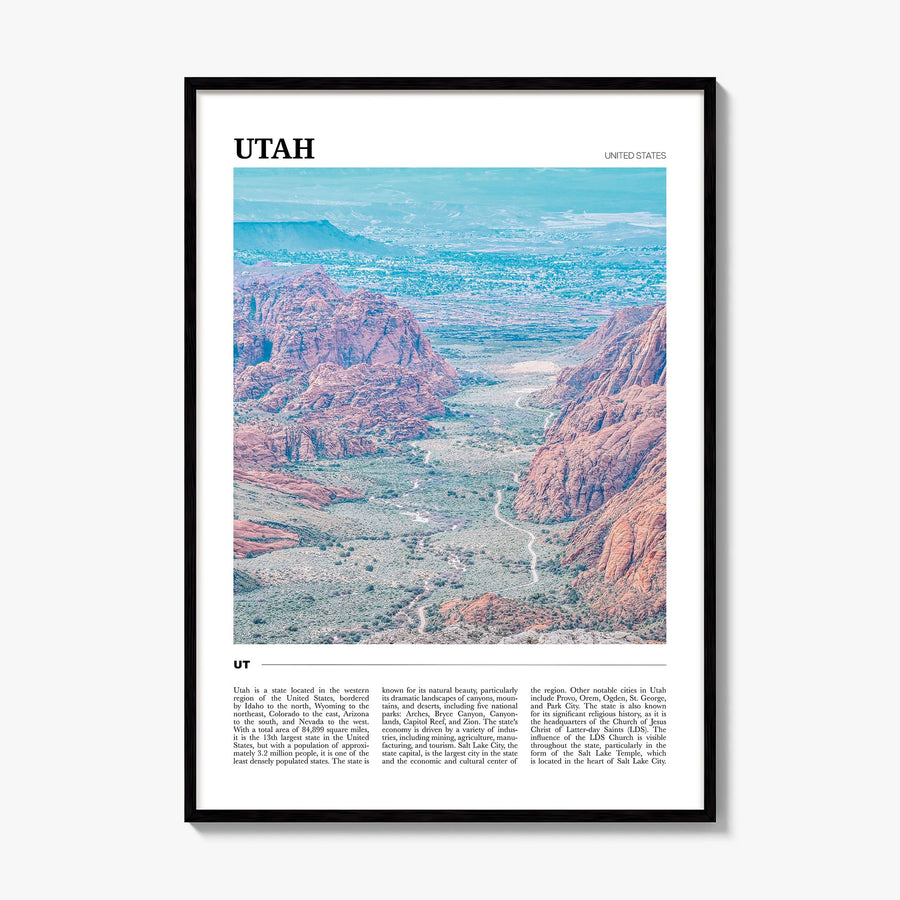 Utah Travel No 1 Poster, framed poster mockup
