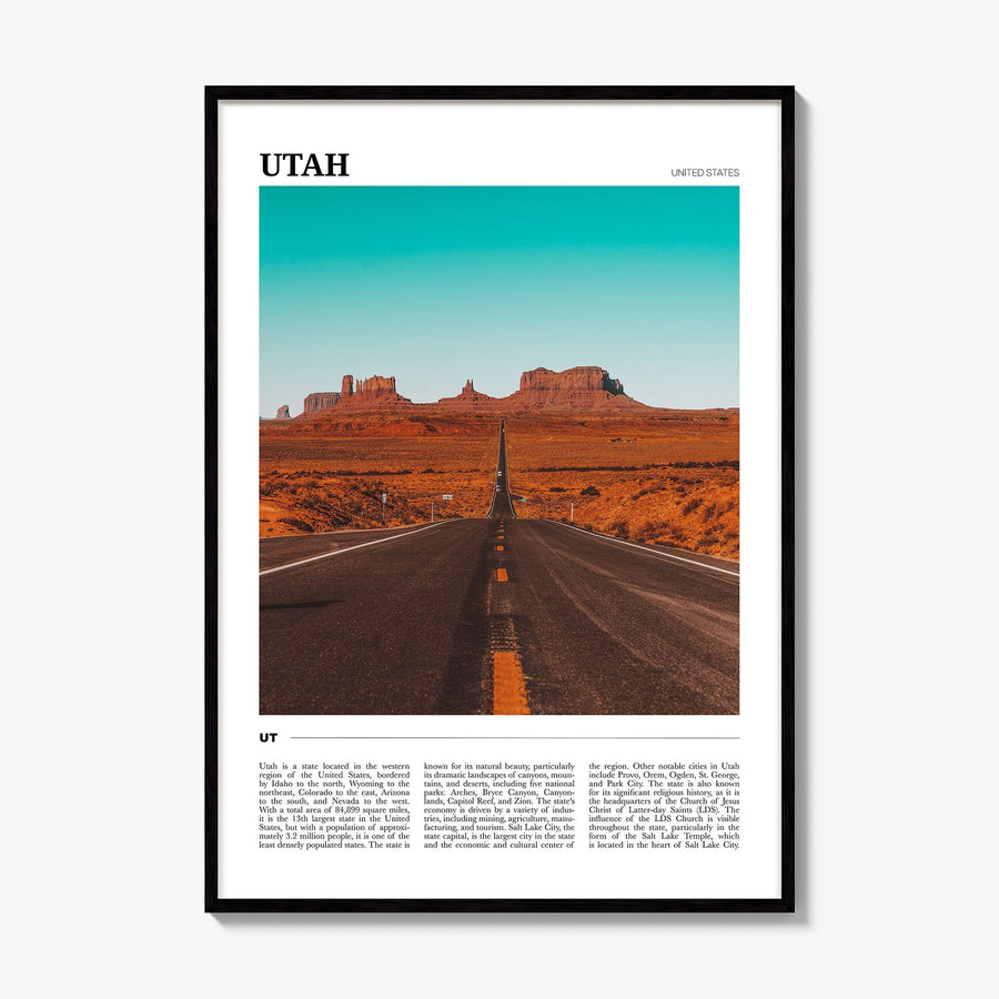 Utah Travel No 3 Poster, framed poster mockup
