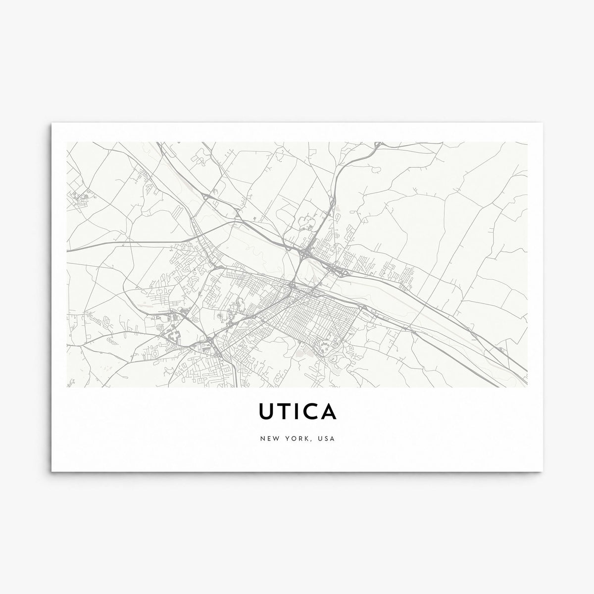 Utica Map Poster, print only (unframed)