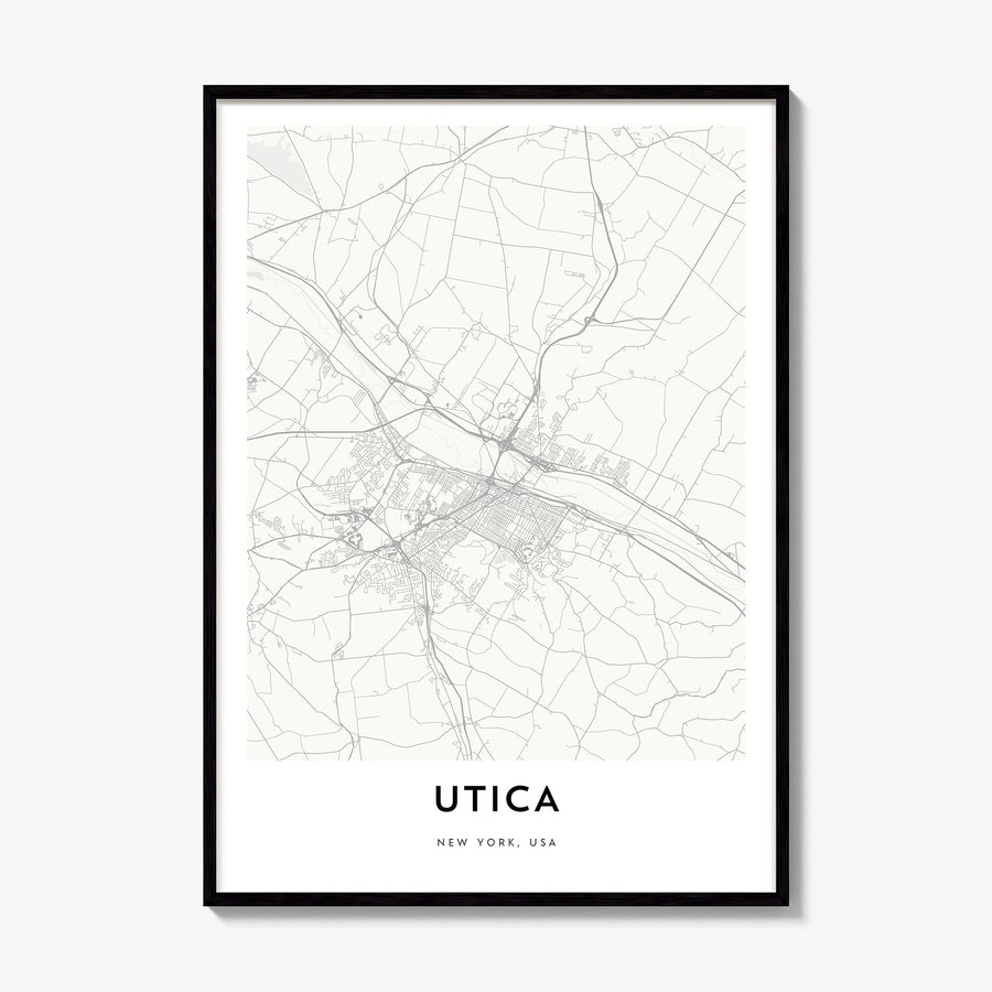 Utica Map Poster, framed poster mockup