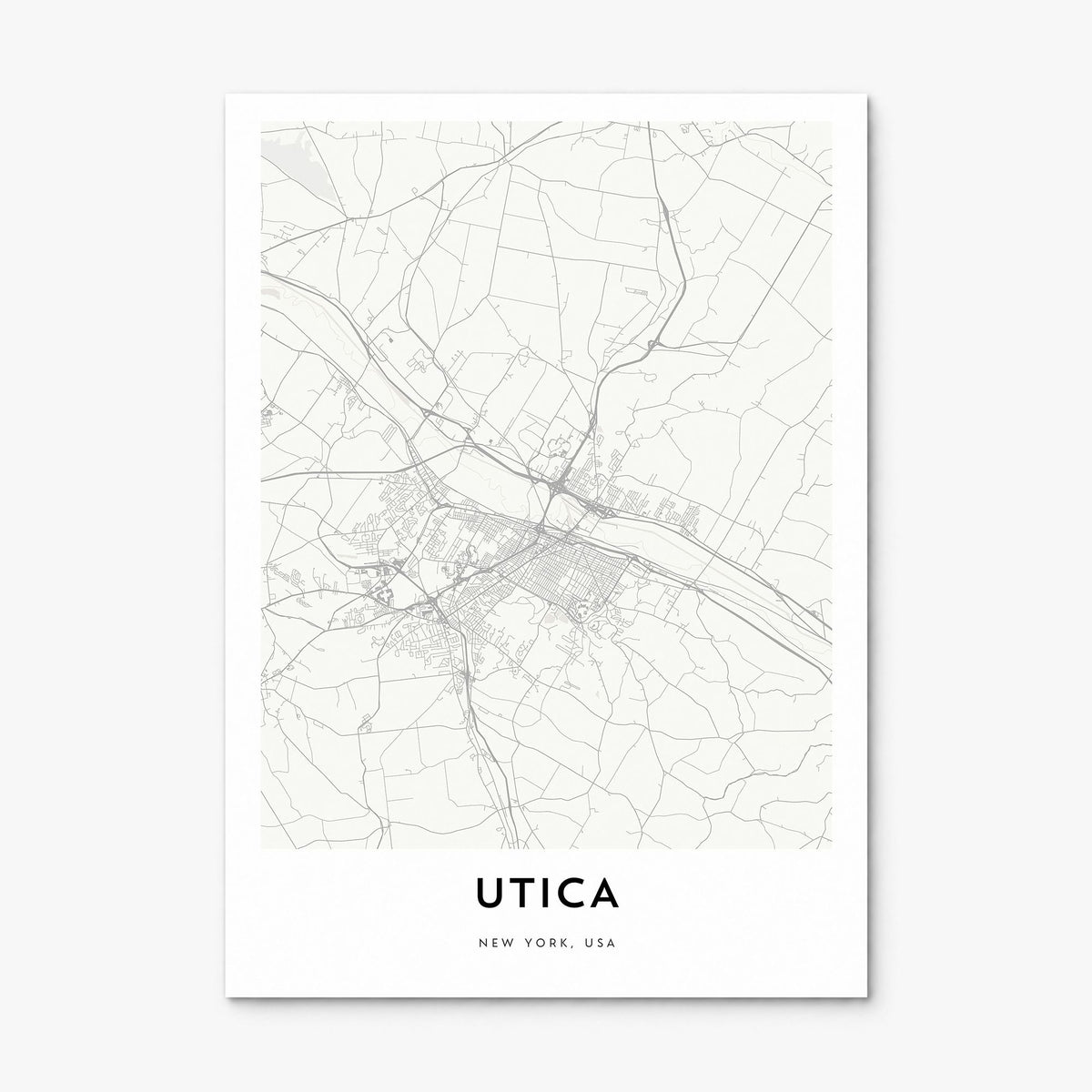 Utica Map Poster, print only (unframed)
