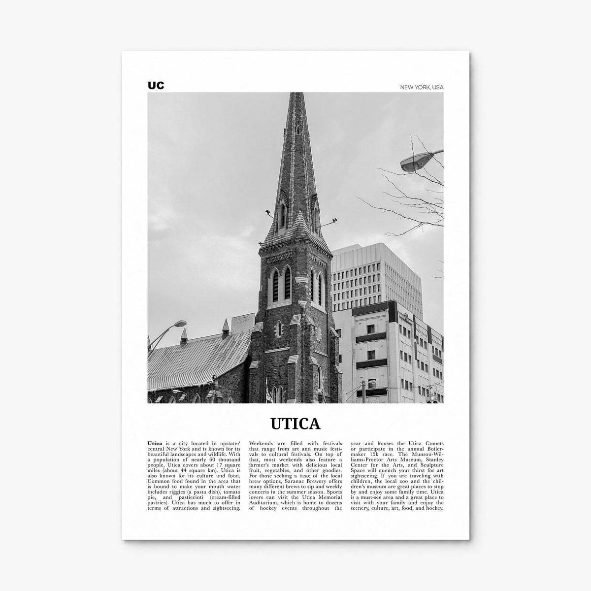 Utica Newspaper Poster, print only (unframed)