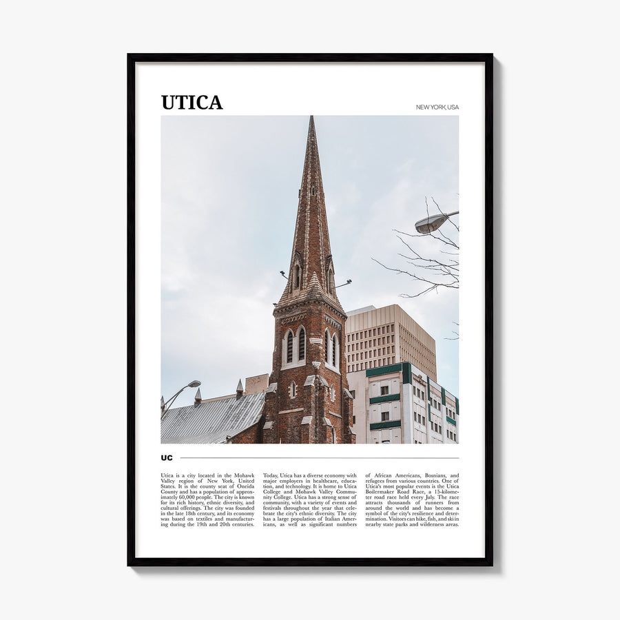 Utica Travel Poster, framed poster mockup