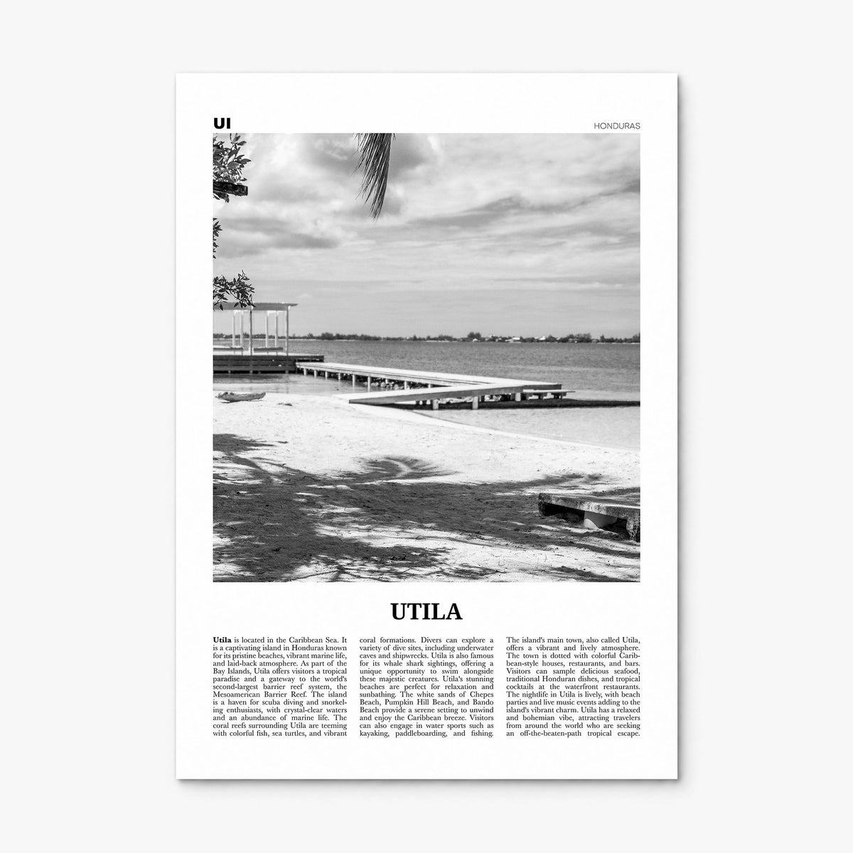 Utila Newspaper Poster, print only (unframed)