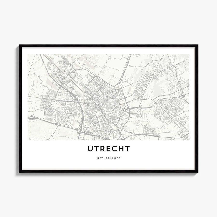 Utrecht Map Poster, framed poster mockup