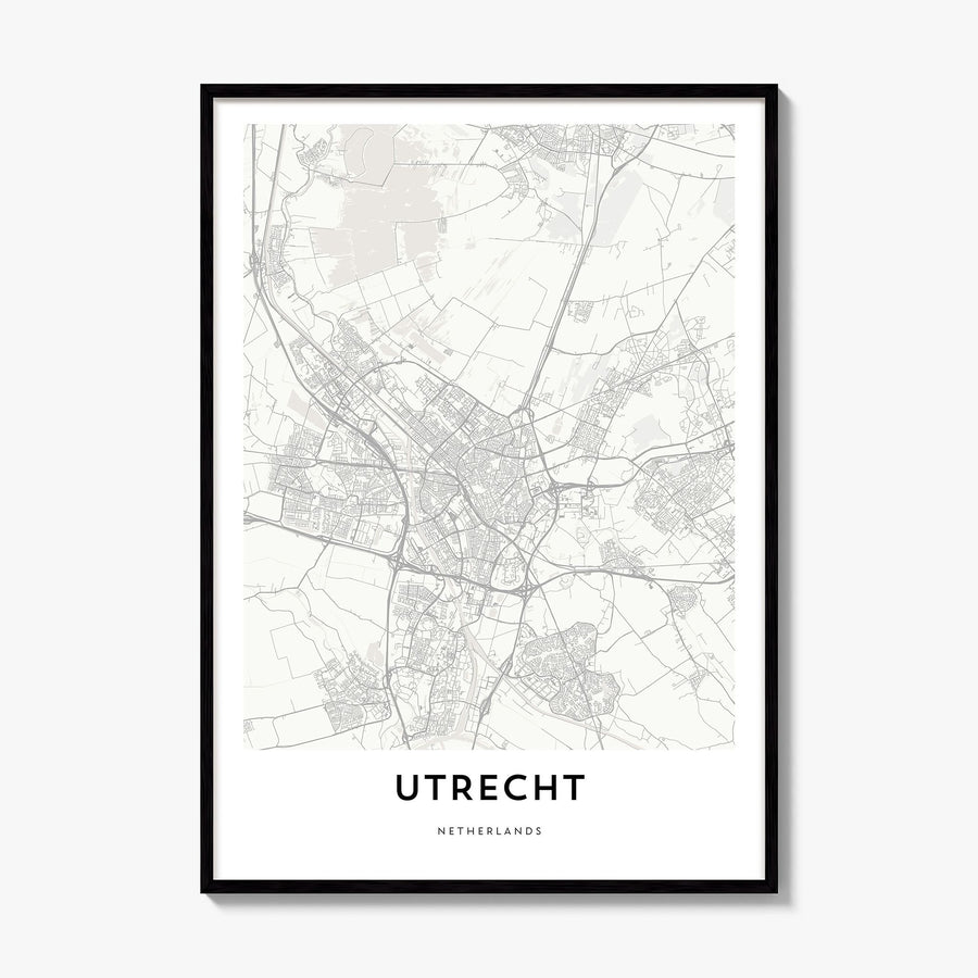 Utrecht Map Poster, framed poster mockup