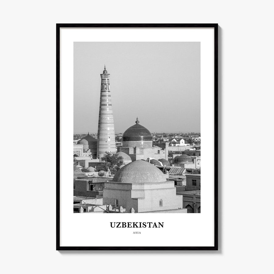 Uzbekistan Classic Poster, framed poster mockup