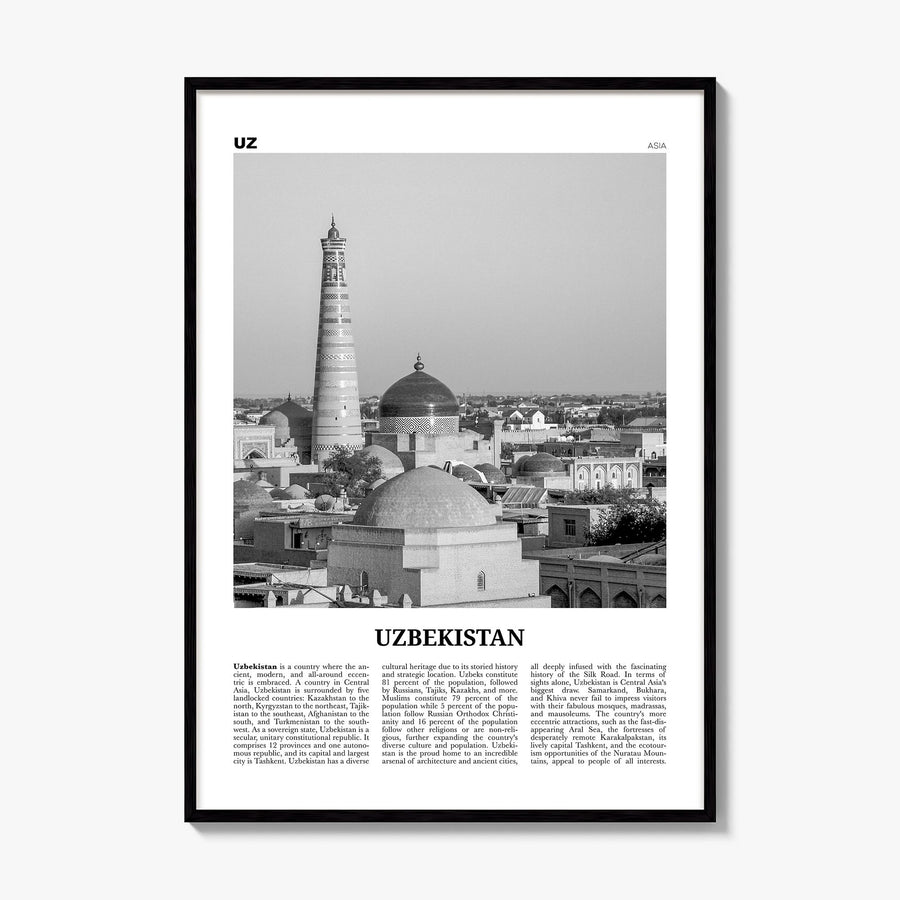 Uzbekistan Newspaper Poster, framed poster mockup