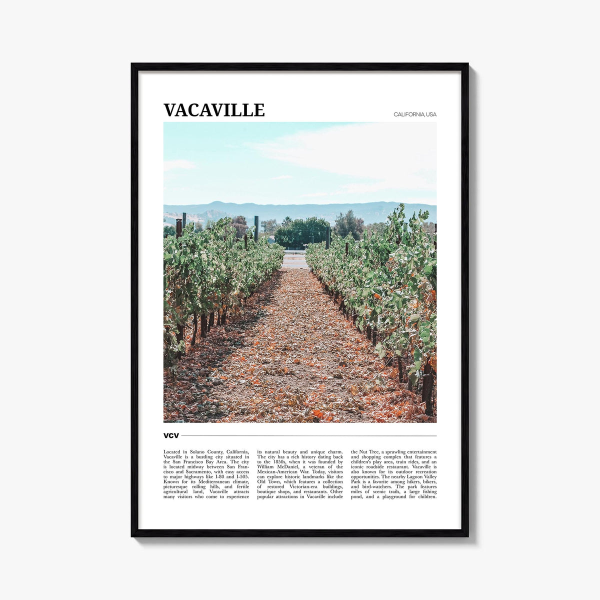 Vacaville Travel Poster