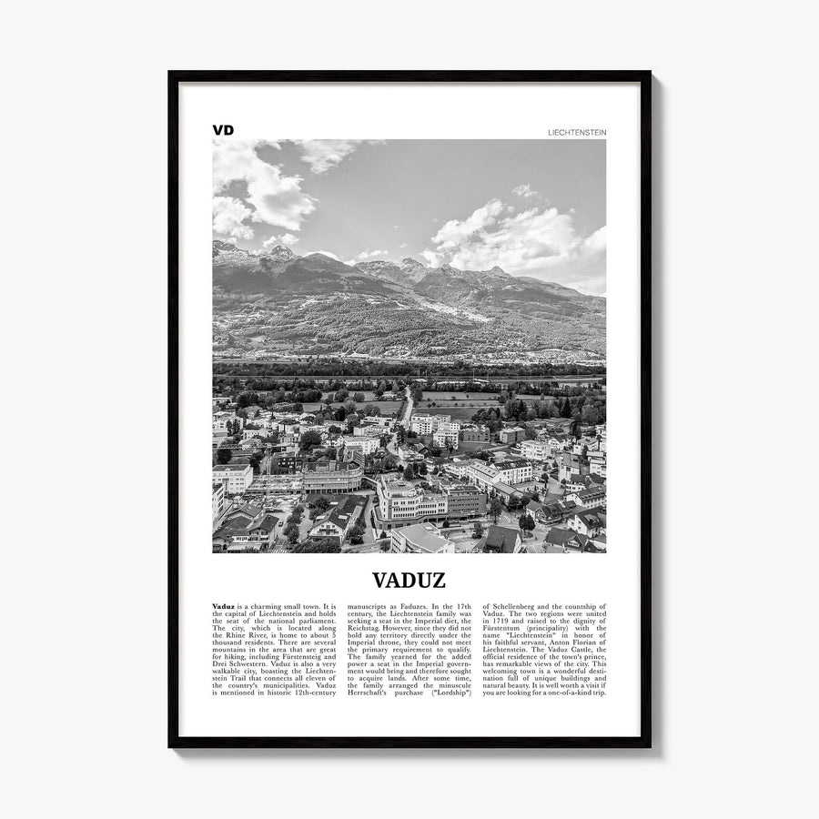 Vaduz Newspaper Poster, framed poster mockup