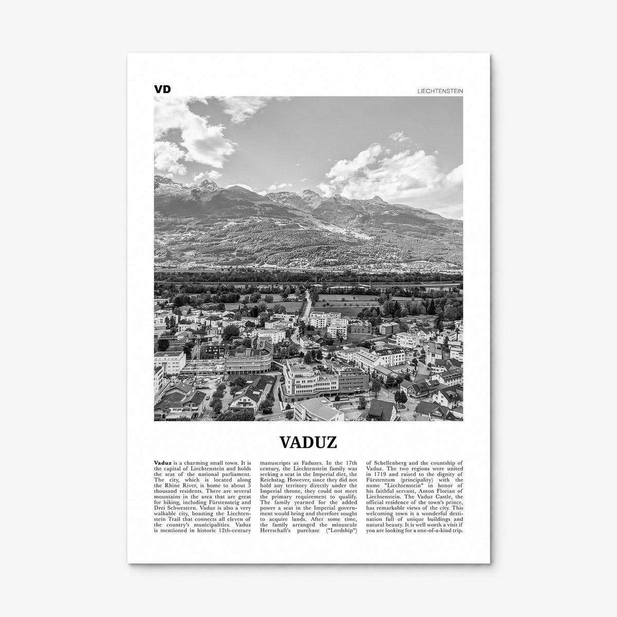 Vaduz Newspaper Poster, print only (unframed)