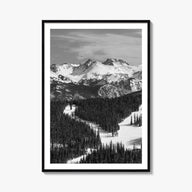 Vail black & white photo poster of Colorado, USA – vertical wall art, unframed print shown in interior mockup