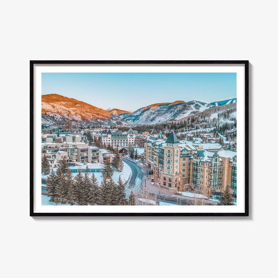 Vail colorful photo poster of Colorado, USA – horizontal wall art, unframed print shown in interior mockup