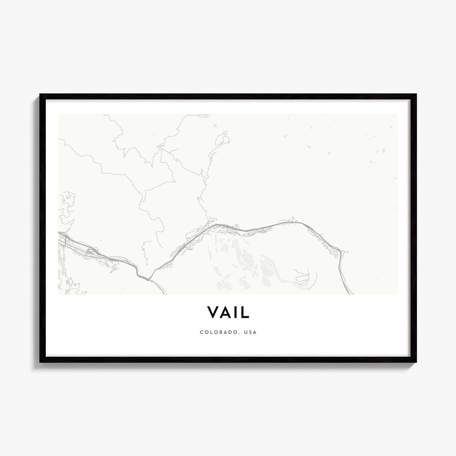 Vail Map Poster, framed poster mockup