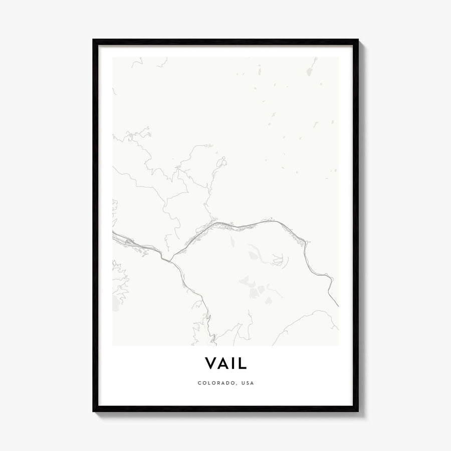 Vail Map Poster, framed poster mockup