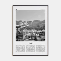 Vail Poster Black Metal / 8x12 in Nbourhood Travel B&W Poster