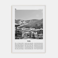 Vail Poster White Wood / 8x12 in Nbourhood Travel B&W Poster