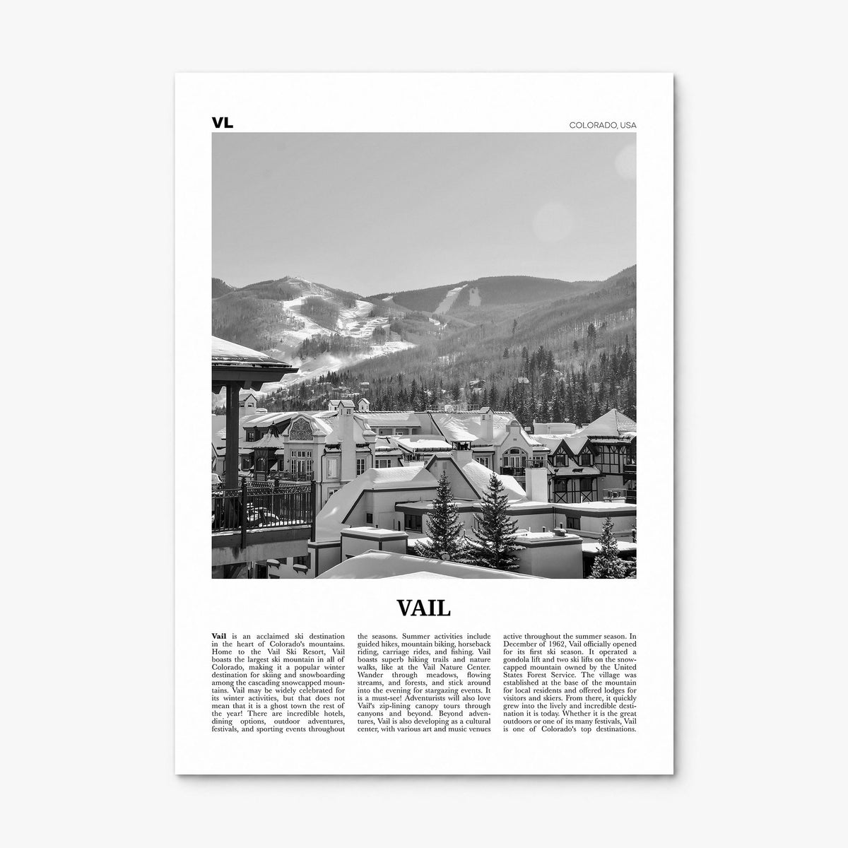 Vail Newspaper Poster, print only (unframed)