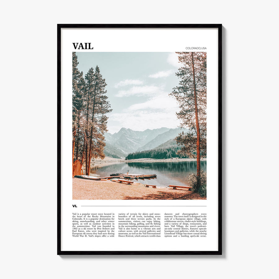 Vail Travel Poster, framed poster mockup