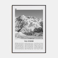 Val d'Isère Poster Black Metal / 8x12 in Nbourhood Travel B&W Poster