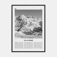 Val d'Isère Poster Black Wood / 8x12 in Nbourhood Travel B&W Poster