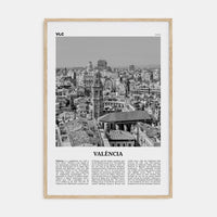 Valencia No 2 Poster Natural Wood / 8x12 in Nbourhood Travel B&W Poster