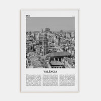 Valencia No 2 Poster White Wood / 8x12 in Nbourhood Travel B&W Poster