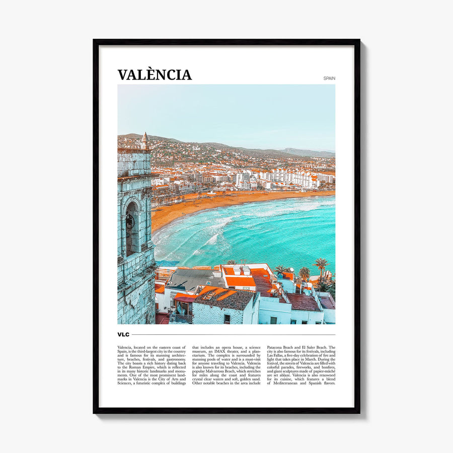 Valencia Travel No 2 Poster, framed poster mockup