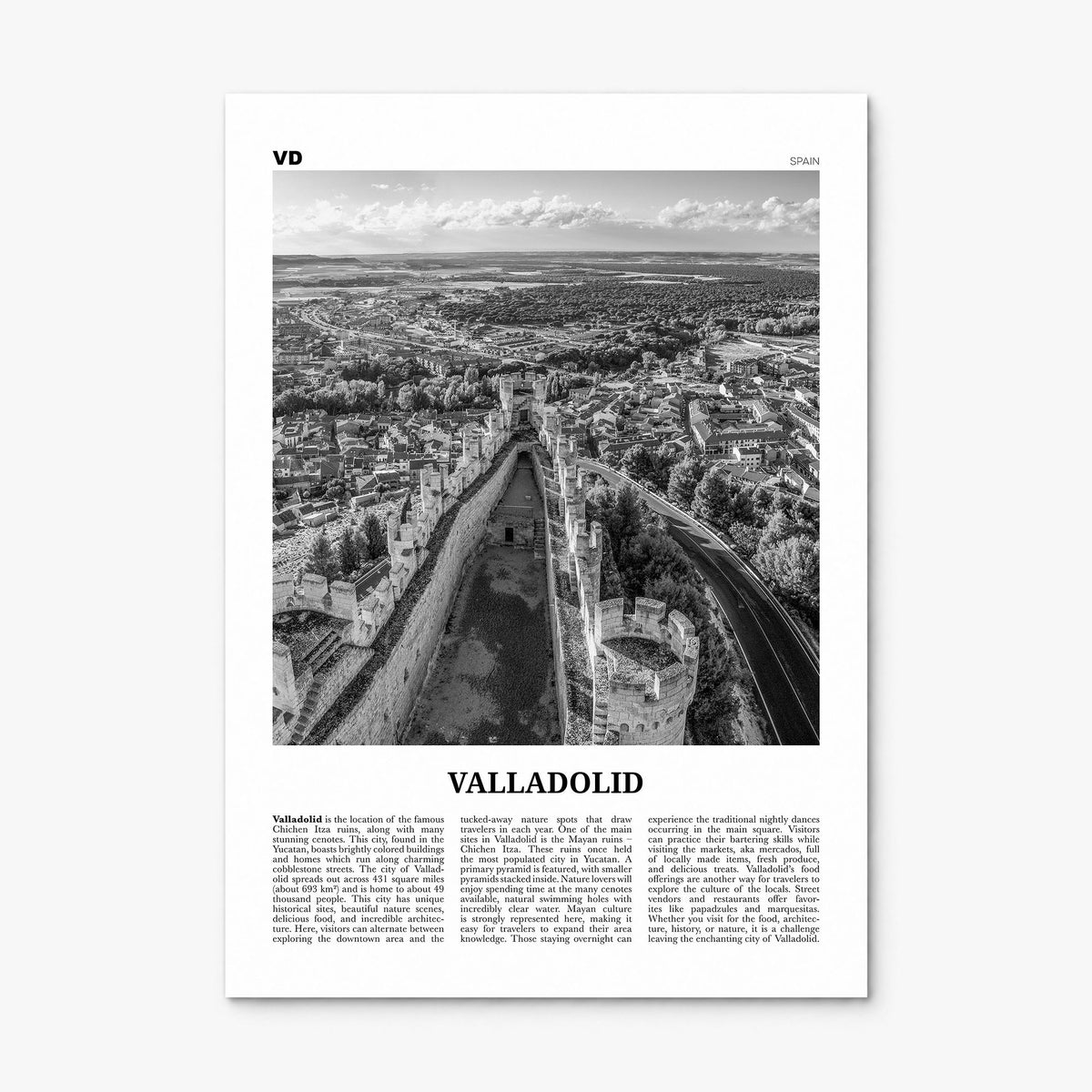 Valladolid, Spain Newspaper Poster, print only (unframed)