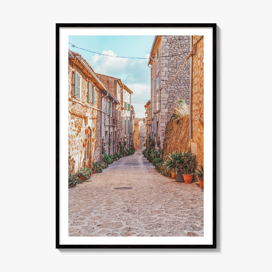 Valldemossa Photo Poster, framed poster mockup, white border