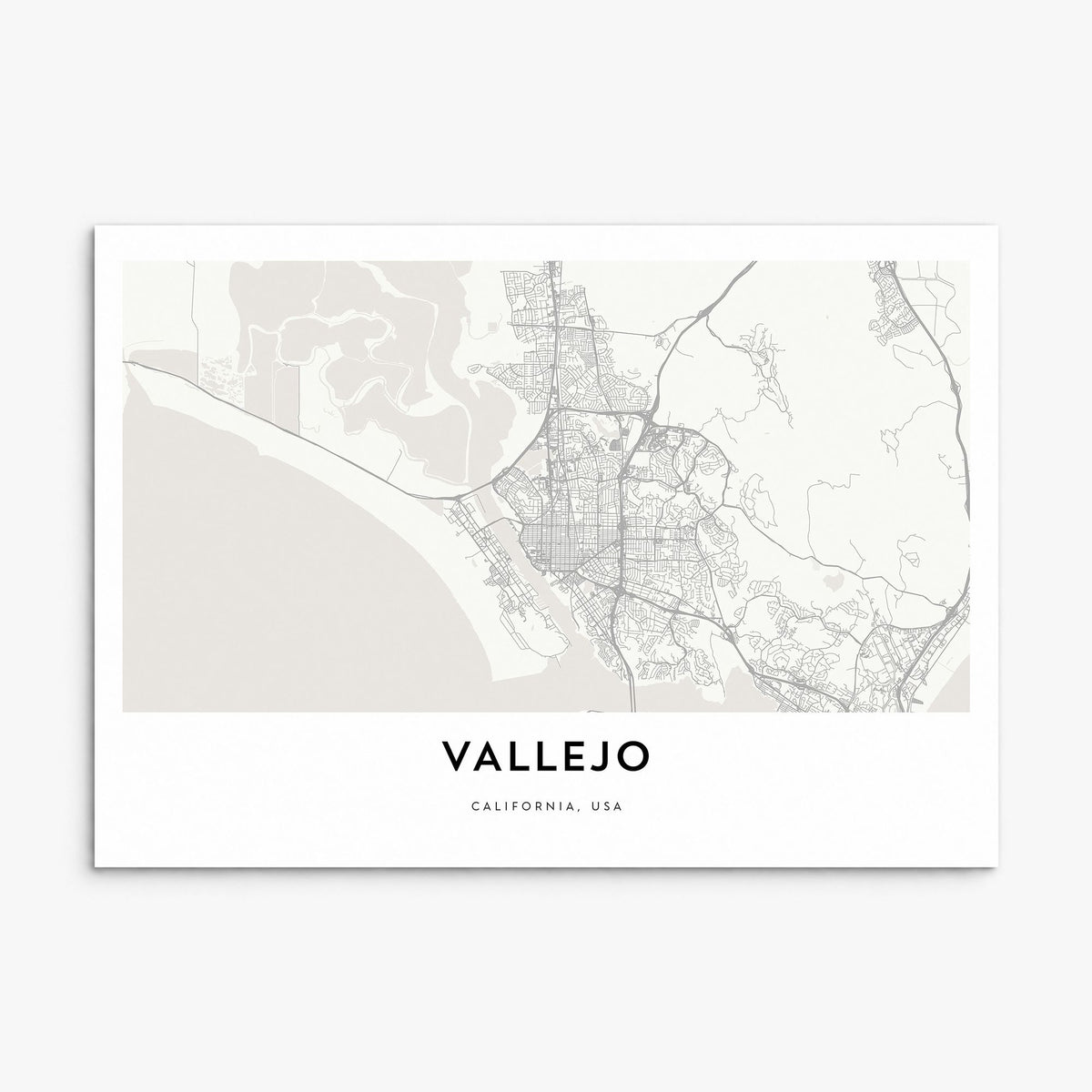 Vallejo Map Poster, print only (unframed)