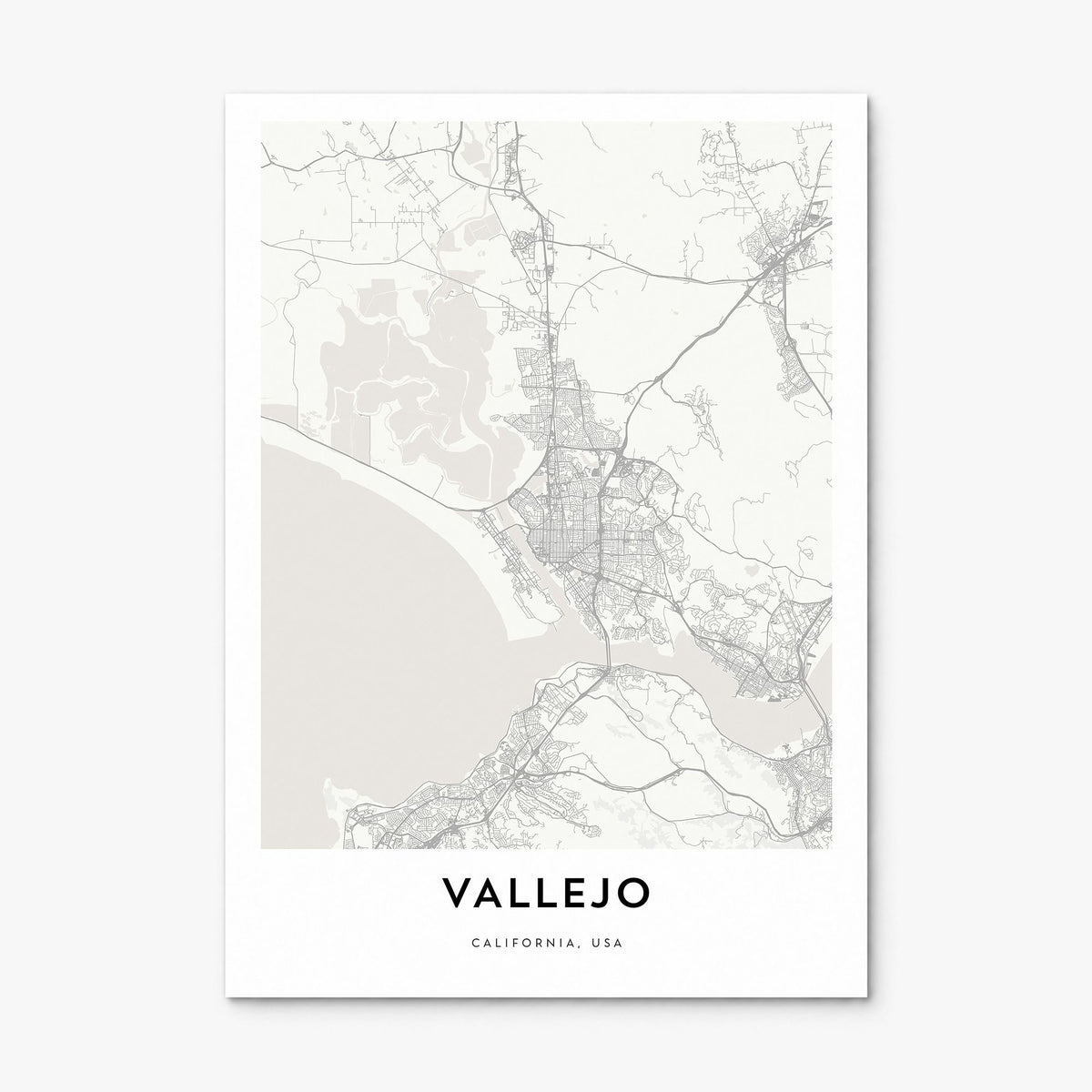 Vallejo Map Poster, print only (unframed)