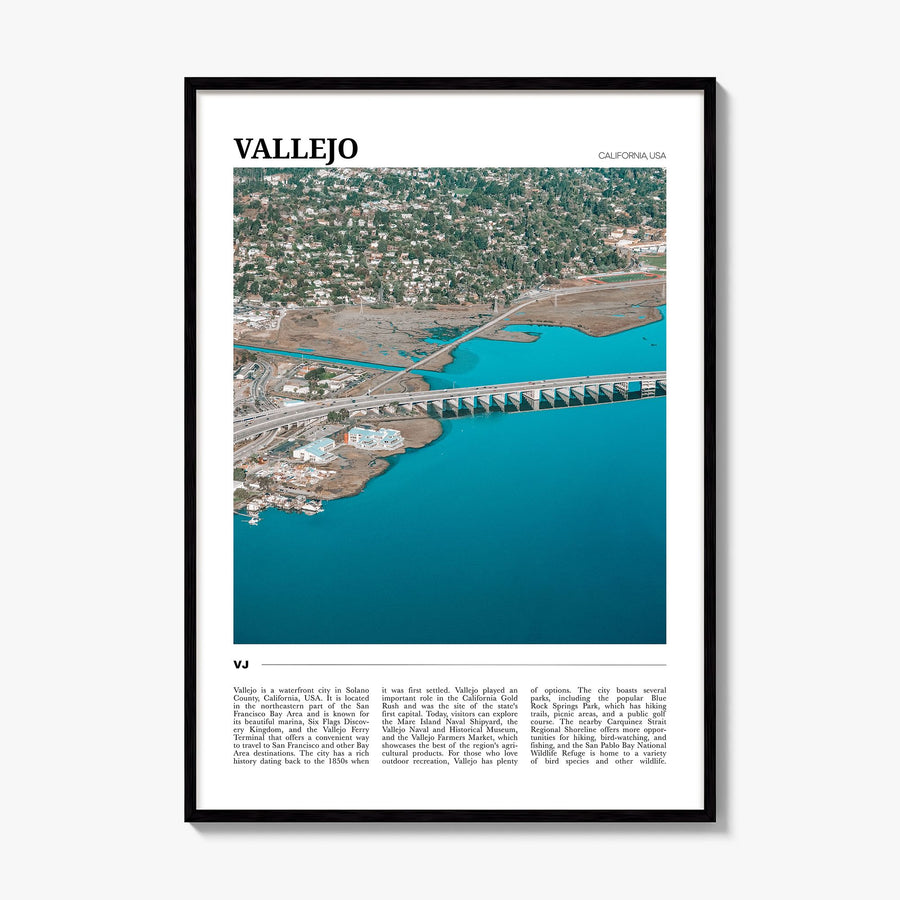 Vallejo Travel Poster, framed poster mockup