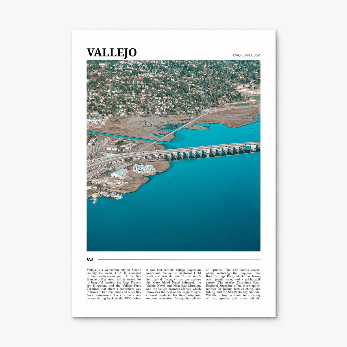 Vallejo Travel Poster, print only (unframed)