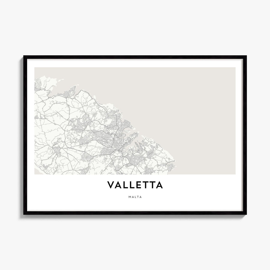 Valletta Map Poster, framed poster mockup