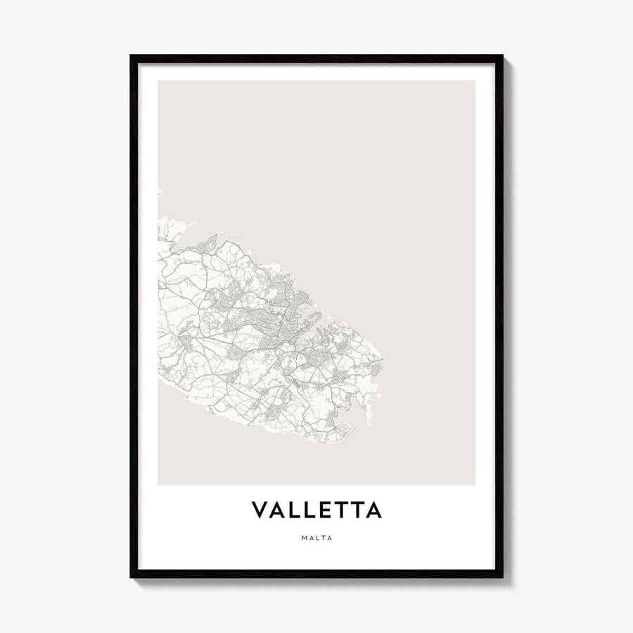 Valletta Map Poster, framed poster mockup