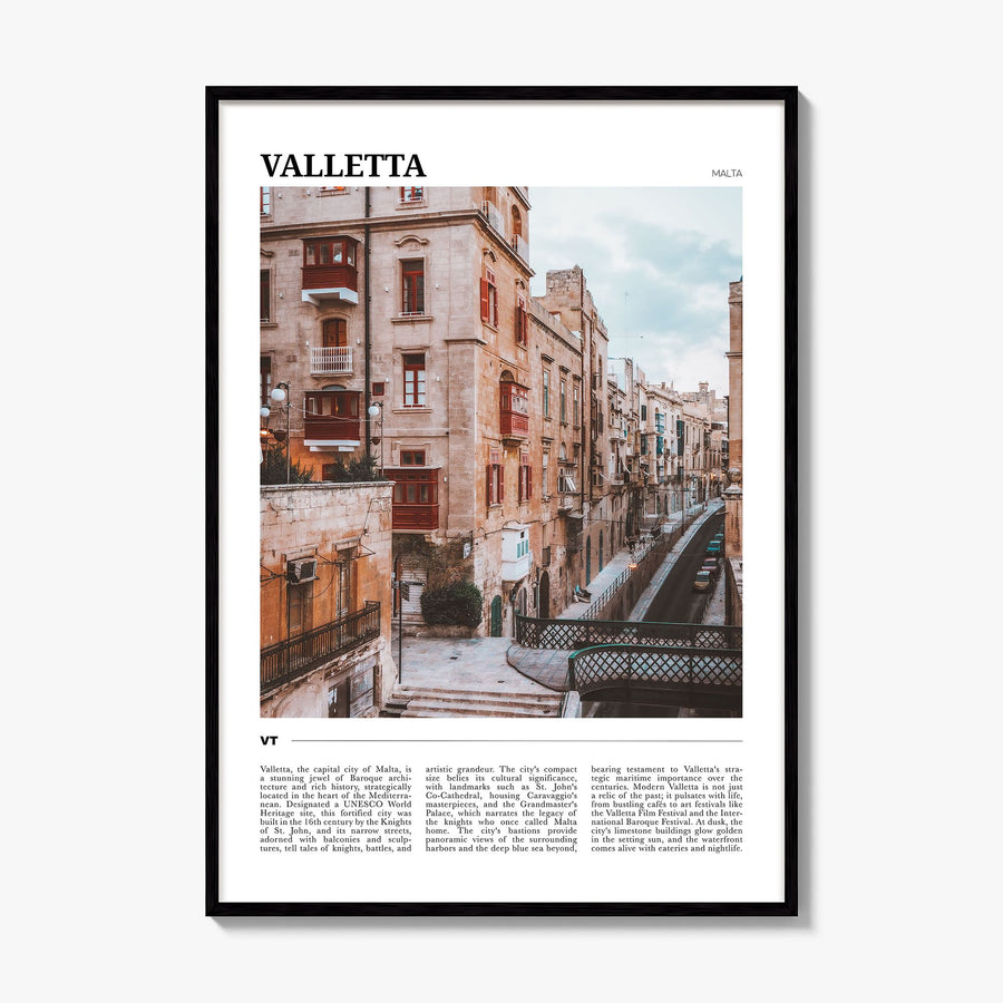 Valletta Travel Poster, framed poster mockup