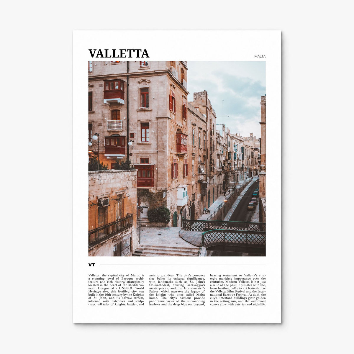 Valletta Travel Poster, print only (unframed)