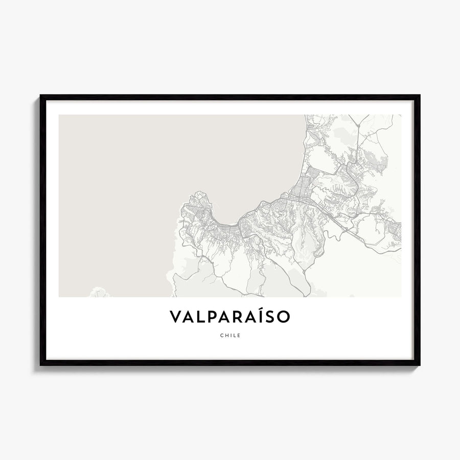 Valparaíso Map Poster, framed poster mockup