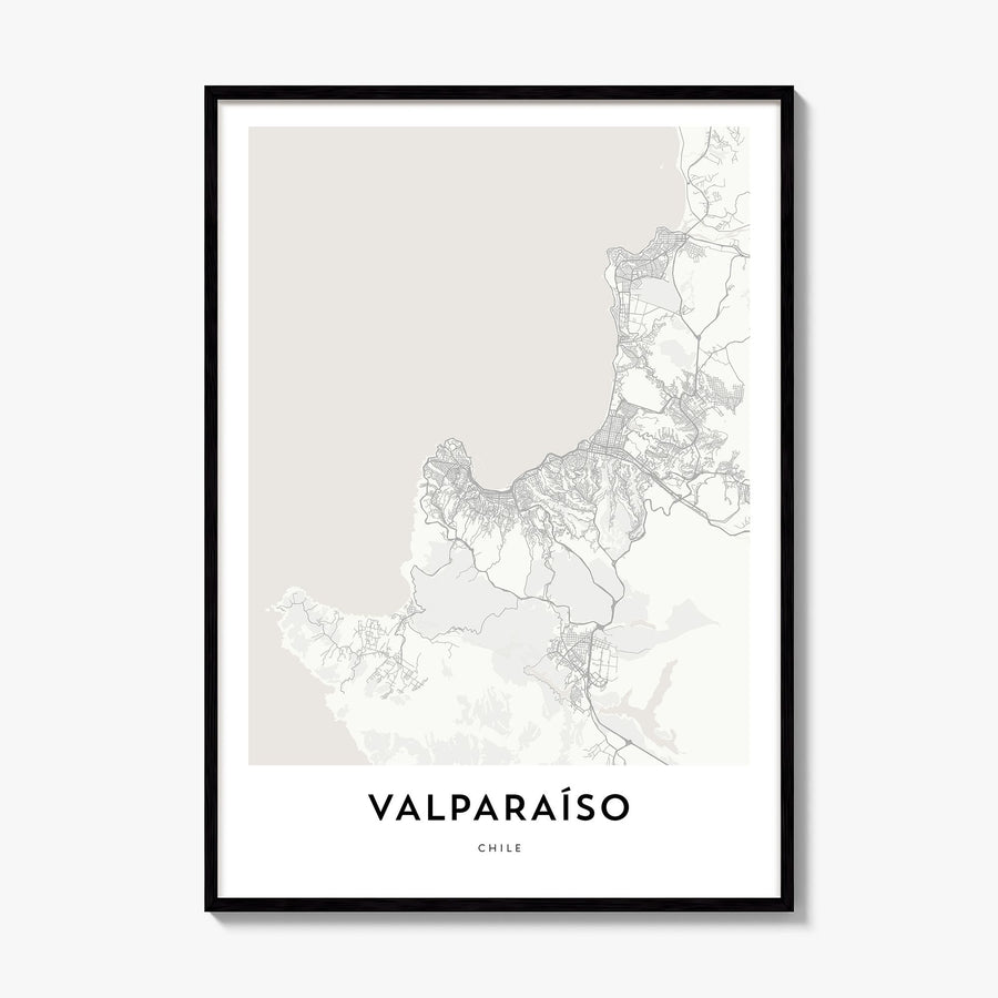 Valparaíso Map Poster, framed poster mockup
