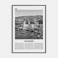 Valparaíso Poster Black Metal / 8x12 in Nbourhood Travel B&W Poster