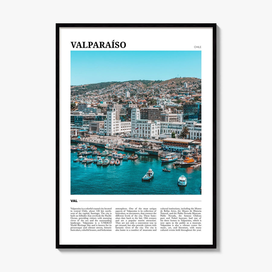 Valparaíso Travel Poster, framed poster mockup