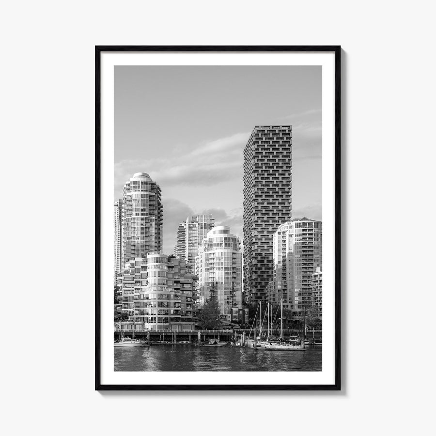 Vancouver, Canada no. 1 black & white photo poster of Canada – vertical wall art, unframed print shown in interior mockup